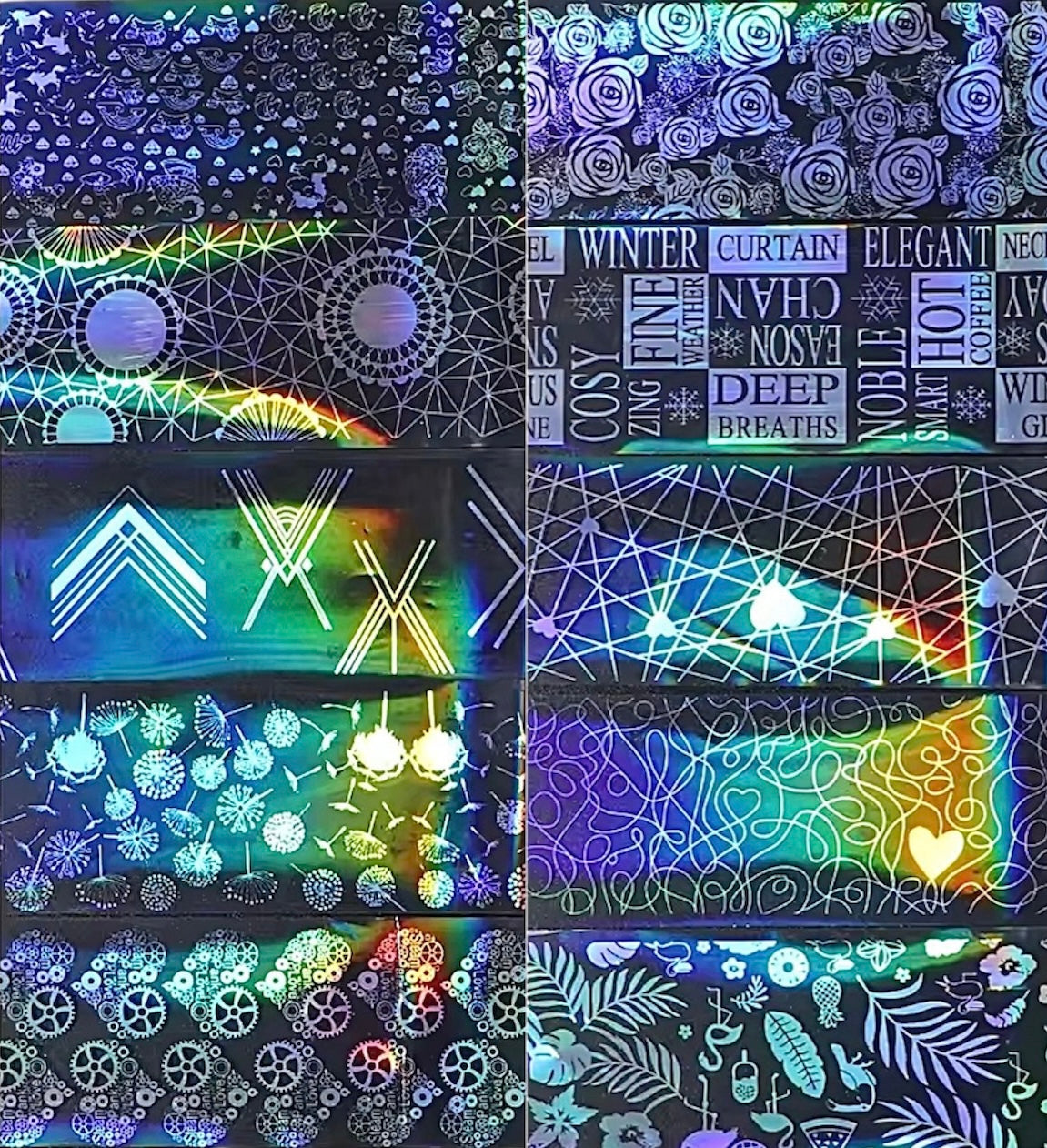 Holo Foil Paper SET ( 10 pieces )