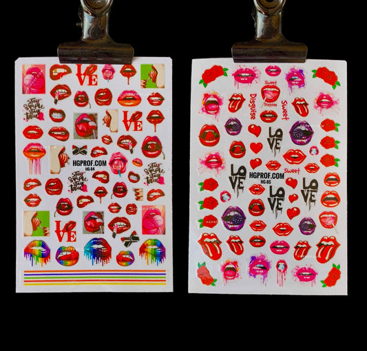 3D Nail stickers Lips